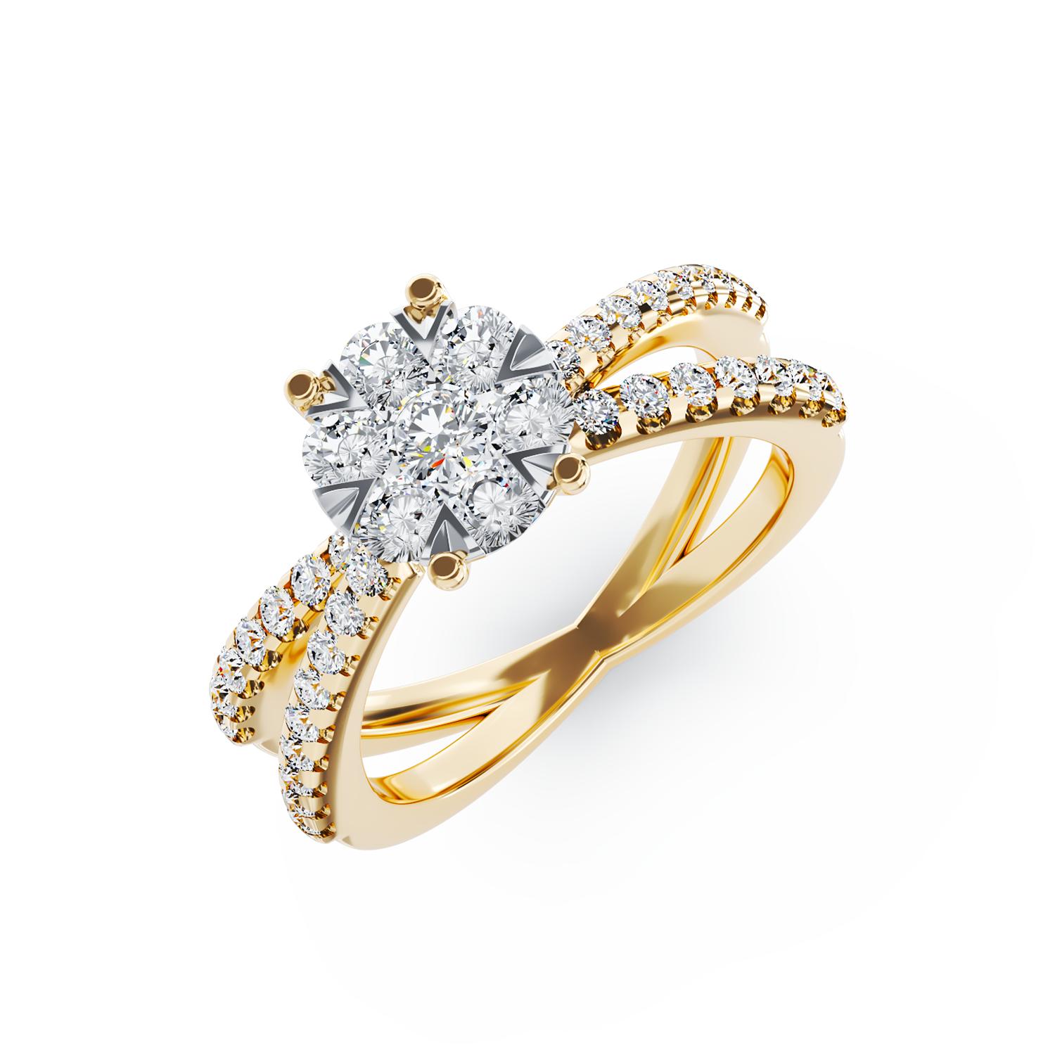 18K yellow gold engagement ring with 0.6ct diamonds